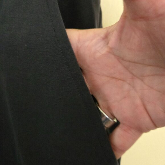 Athleta Venice Wide Leg Pants Black Pockets Zip Pocket Size L - Picture 10 of 14